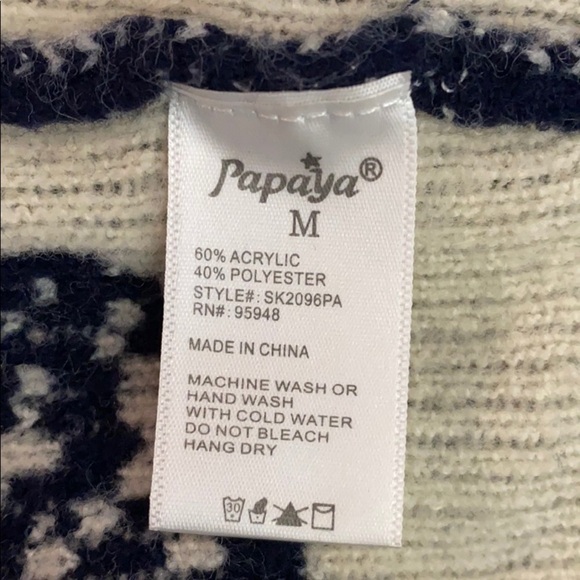 PAPAYA Fuzzy Furry Reindeer Christmas Sweater Med - Picture 6 of 8